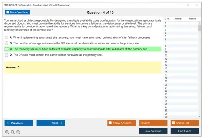 EMC DES-2T13 Specialist – Cloud Architect, Cloud Infrastructure Exam Practice test exam simulator test engine exam Prep practice test questions answers Image 4