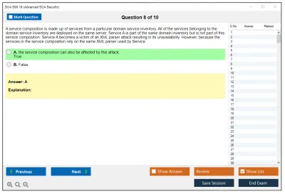 SOA S90.19 Advanced SOA Security Practice test exam simulator test engine exam Prep practice test questions answers Image 8