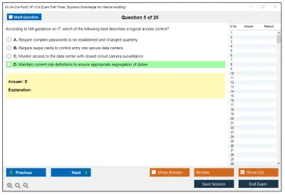 IIA IIA-CIA-Part3-3P CIA Exam Part Three: Business Knowledge for Internal Auditing Practice test exam simulator test engine exam Prep practice test questions answers Image 5