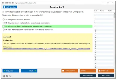 IBM C2090-623 IBM Cognos Analytics Administrator V1 Practice test exam simulator test engine exam Prep practice test questions answers Image 4