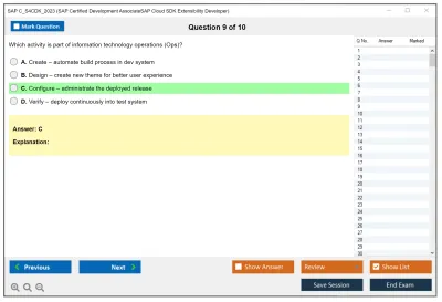 SAP C_S4CDK_2023 SAP Certified Development AssociateSAP Cloud SDK Extensibility Developer Practice test exam simulator test engine exam Prep practice test questions answers Image 9