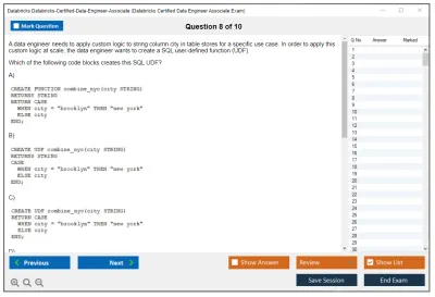 Databricks Databricks-Certified-Data-Engineer-Associate Databricks Certified Data Engineer Associate Exam Practice test exam simulator test engine exam Prep practice test questions answers Image 8