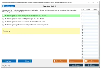 Salesforce Development-Lifecycle-and-Deployment-Architect Salesforce Certified Development Lifecycle and Deployment Architect Practice test exam simulator test engine exam Prep practice test questions answers Image 9