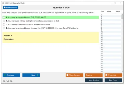 ACI 3I0-012 ACI Dealing Certificate Practice test exam simulator test engine exam Prep practice test questions answers Image 7