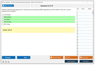 SAP E_HANAAW_16 SAP Certified Development Specialist - ABAP for SAP HANA 2.0 Practice test exam simulator test engine exam Prep practice test questions answers Image 6