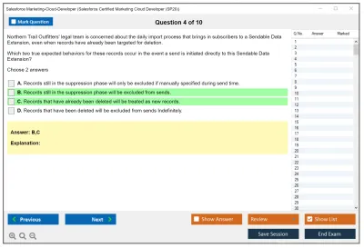 Salesforce Marketing-Cloud-Developer Salesforce Certified Marketing Cloud Developer Practice test exam simulator test engine exam Prep practice test questions answers Image 4