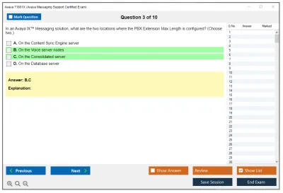 Avaya 71801X Avaya Messaging Support Certified Exam Practice test exam simulator test engine exam Prep practice test questions answers Image 3
