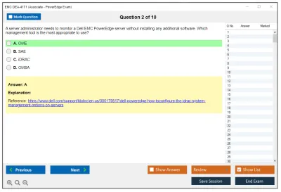EMC DEA-41T1 Associate – PowerEdge Practice test exam simulator test engine exam Prep practice test questions answers Image 2
