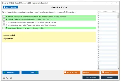 Oracle 1z0-1068-22 Oracle CX Commerce 2022 Implementation Essentials Practice test exam simulator test engine exam Prep practice test questions answers Image 3