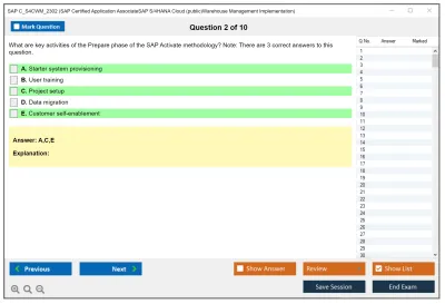 SAP C_S4CWM_2302 SAP Certified Application AssociateSAP S/4HANA Cloud (public)Warehouse Management Implementation Practice test exam simulator test engine exam Prep practice test questions answers Image 2