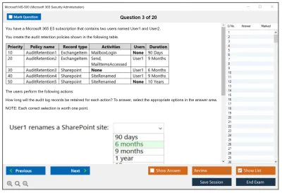 Microsoft MS-500 Microsoft 365 Security Administration Practice test exam simulator test engine exam Prep practice test questions answers Image 3