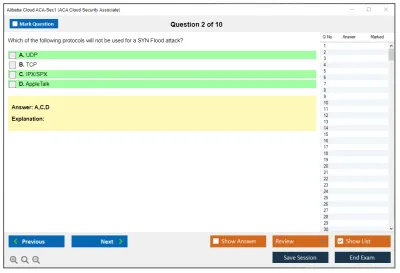 Alibaba Cloud ACA-Sec1 ACA Cloud Security Associate Practice test exam simulator test engine exam Prep practice test questions answers Image 2