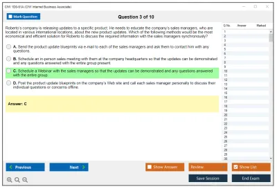 CIW 1D0-61A Internet Business Associate Practice test exam simulator test engine exam Prep practice test questions answers Image 3