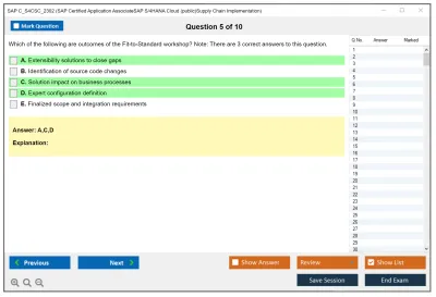 SAP C_S4CSC_2302 SAP Certified Application AssociateSAP S/4HANA Cloud (public)Supply Chain Implementation Practice test exam simulator test engine exam Prep practice test questions answers Image 5