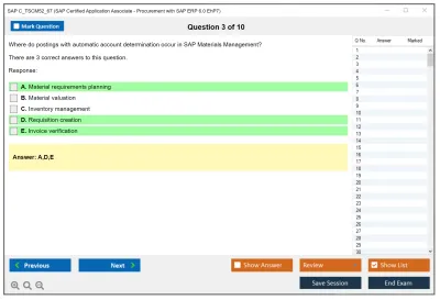 SAP C_TSCM52_67 SAP Certified Application Associate - Procurement with SAP ERP 6.0 EhP7 Practice test exam simulator test engine exam Prep practice test questions answers Image 3