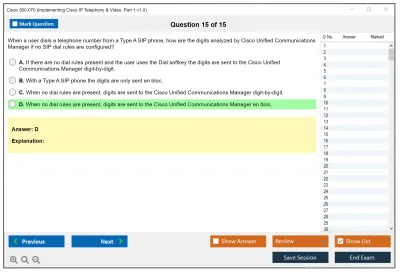 Cisco 300-070 Implementing Cisco IP Telephony &amp; Video, Part 1 v1.0 Practice test exam simulator test engine exam Prep practice test questions answers Image 15