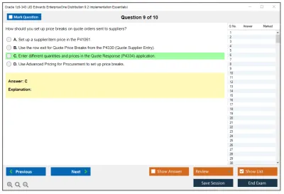 Oracle 1z0-343 JD Edwards EnterpriseOne Distribution 9.2 Implementation Essentials Practice test exam simulator test engine exam Prep practice test questions answers Image 9