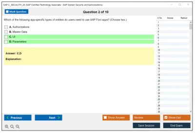SAP C_SECAUTH_20 SAP Certified Technology Associate - SAP System Security and Authorizations Practice test exam simulator test engine exam Prep practice test questions answers Image 2
