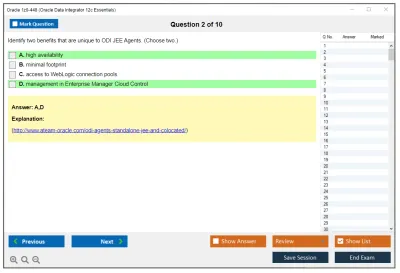 Oracle 1z0-448 Oracle Data Integrator 12cEssentials Practice test exam simulator test engine exam Prep practice test questions answers Image 2