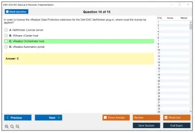 EMC E20-593 Backup &amp; Recovery Implementation Practice test exam simulator test engine exam Prep practice test questions answers Image 14