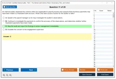 IIA IIA-CIA-Part1 Essentials of Internal Auditing Practice test exam simulator test engine exam Prep practice test questions answers Image 11