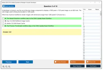 Adobe AD0-E100 Adobe Experience Manager 6 Assets Developer Practice test exam simulator test engine exam Prep practice test questions answers Image 5