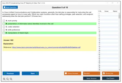 Cisco 300-070 Implementing Cisco IP Telephony &amp; Video, Part 1 v1.0 Practice test exam simulator test engine exam Prep practice test questions answers Image 5