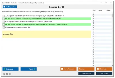 Cisco 500-601 Application Centric Infrastructure Support Representative Practice test exam simulator test engine exam Prep practice test questions answers Image 2
