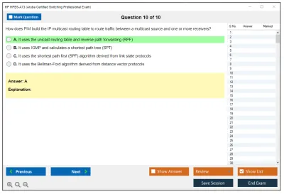 HP HPE6-A73 Aruba Certified Switching Professional Exam Practice test exam simulator test engine exam Prep practice test questions answers Image 10