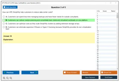 HP HPE2-E74 HPE Sales CertifiedEntry Level Solutions [2021] Practice test exam simulator test engine exam Prep practice test questions answers Image 3
