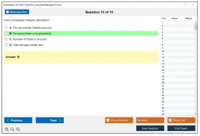 Snowflake COF-R02 SnowPro Core Recertification Exam Practice test exam simulator test engine exam Prep practice test questions answers Image 15