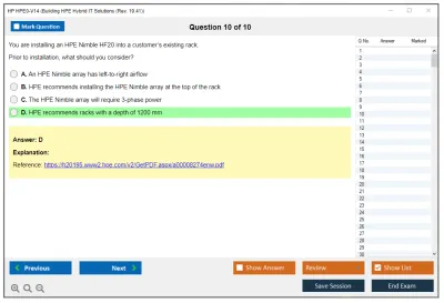 HP HPE0-V14 Building HPE Hybrid IT Solutions (Rev. 19.41) Practice test exam simulator test engine exam Prep practice test questions answers Image 10