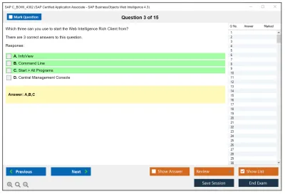 SAP C_BOWI_4302 SAP Certified Application Associate - SAP BusinessObjects Web Intelligence 4.3 Practice test exam simulator test engine exam Prep practice test questions answers Image 3