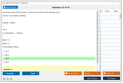 Zend 200-530 Zend PHP 5.3 Certification Practice test exam simulator test engine exam Prep practice test questions answers Image 12