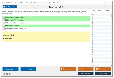 Avaya 72400X Avaya Equinox Solution with Avaya Aura Collaboration Applications Support Exam Practice test exam simulator test engine exam Prep practice test questions answers Image 4