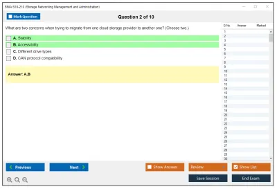 SNIA S10-210 Storage Networking Management and Administration Practice test exam simulator test engine exam Prep practice test questions answers Image 2