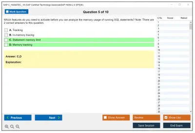 SAP C_HANATEC_18 SAP Certified Technology AssociateSAP HANA 2.0 SPS06 Practice test exam simulator test engine exam Prep practice test questions answers Image 5