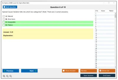 Six Sigma LSSBB Lean Six Sigma Black Belt Practice test exam simulator test engine exam Prep practice test questions answers Image 6