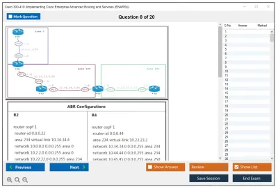 Cisco 300-410 Implementing Cisco Enterprise Advanced Routing and Services (300-410 ENARSI) Practice test exam simulator test engine exam Prep practice test questions answers Image 8