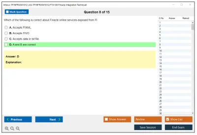 Infosys TFINFRIXM1012 AS-TFINFRIXM1012-FTX100 Finacle Integration Technical Practice test exam simulator test engine exam Prep practice test questions answers Image 8