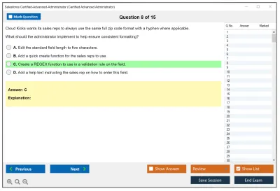Salesforce Certified-Advanced-Administrator Salesforce Certified Advanced Administrator Practice test exam simulator test engine exam Prep practice test questions answers Image 8