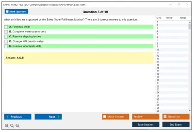 SAP C_TS462_1909 SAP Certified Application Associate-SAP S/4HANA Sales 1909 Practice test exam simulator test engine exam Prep practice test questions answers Image 5