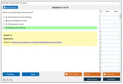 MSP MSP-Foundation MSP Foundation Exam (5thEdition) Practice test exam simulator test engine exam Prep practice test questions answers Image 5