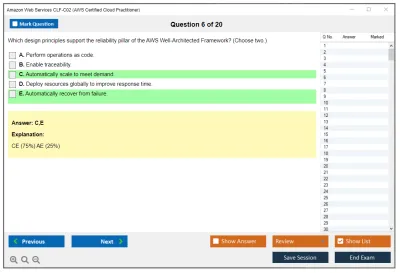 Amazon Web Services CLF-C02 AWS Certified Cloud Practitioner Practice test exam simulator test engine exam Prep practice test questions answers Image 6