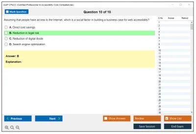 IAAP CPACC Certified Professional in Accessibility Core Competencies Practice test exam simulator test engine exam Prep practice test questions answers Image 10