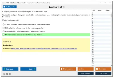 Microsoft MB-230 Microsoft Dynamics 365 for Customer Service Practice test exam simulator test engine exam Prep practice test questions answers Image 10