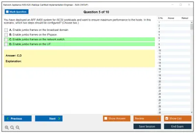 Network Appliance NS0-520 NetApp Certified Implementation Engineer - SAN Specialist ONTAP Practice test exam simulator test engine exam Prep practice test questions answers Image 5