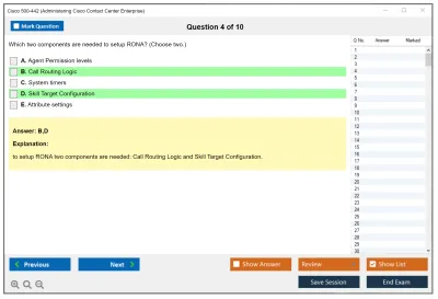 Cisco 500-442 Administering Cisco Contact Center Enterprise (CCEA) Practice test exam simulator test engine exam Prep practice test questions answers Image 4