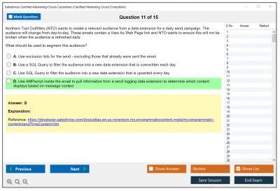 Salesforce Certified-Marketing-Cloud-Consultant Salesforce Certified Marketing Cloud Consultant Practice test exam simulator test engine exam Prep practice test questions answers Image 11