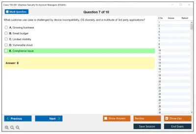 Cisco 700-551 Express Security for Account Managers (ESAM) Practice test exam simulator test engine exam Prep practice test questions answers Image 7